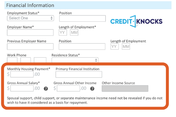 Reporting Income On Credit Card Application Credit KNocks Reporting Income On Credit Card Application Credit KNocks