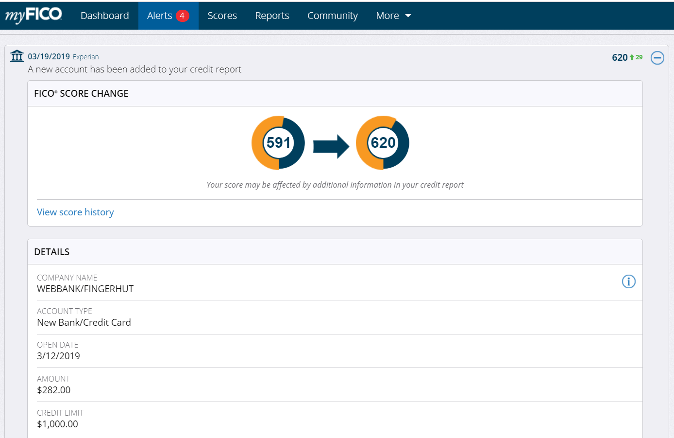 Fingerhut_Account_Added_Experian_29_point_gain Fingerhut Account Added Experian 29 point gain